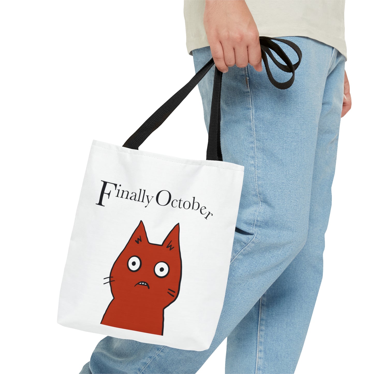 Finally october red cat Tote Bag