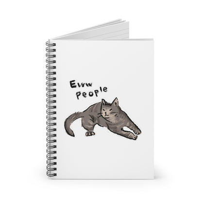 Funny Cat Meme Eww People White Background Spiral Notebook - Ruled Line