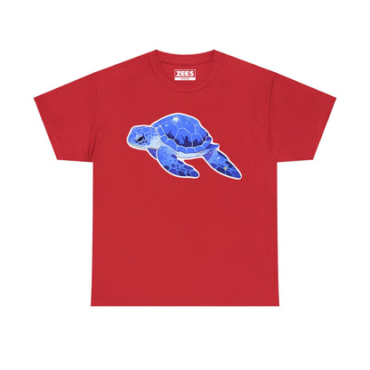 Very Azure Blue SeaTurtle Unisex Cotton Tee