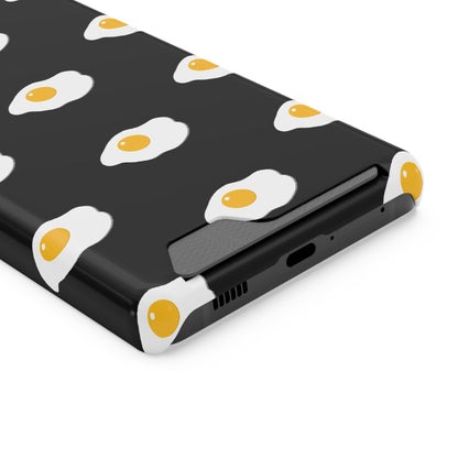 Fried Egg Pattern Phone Case With Card Holder