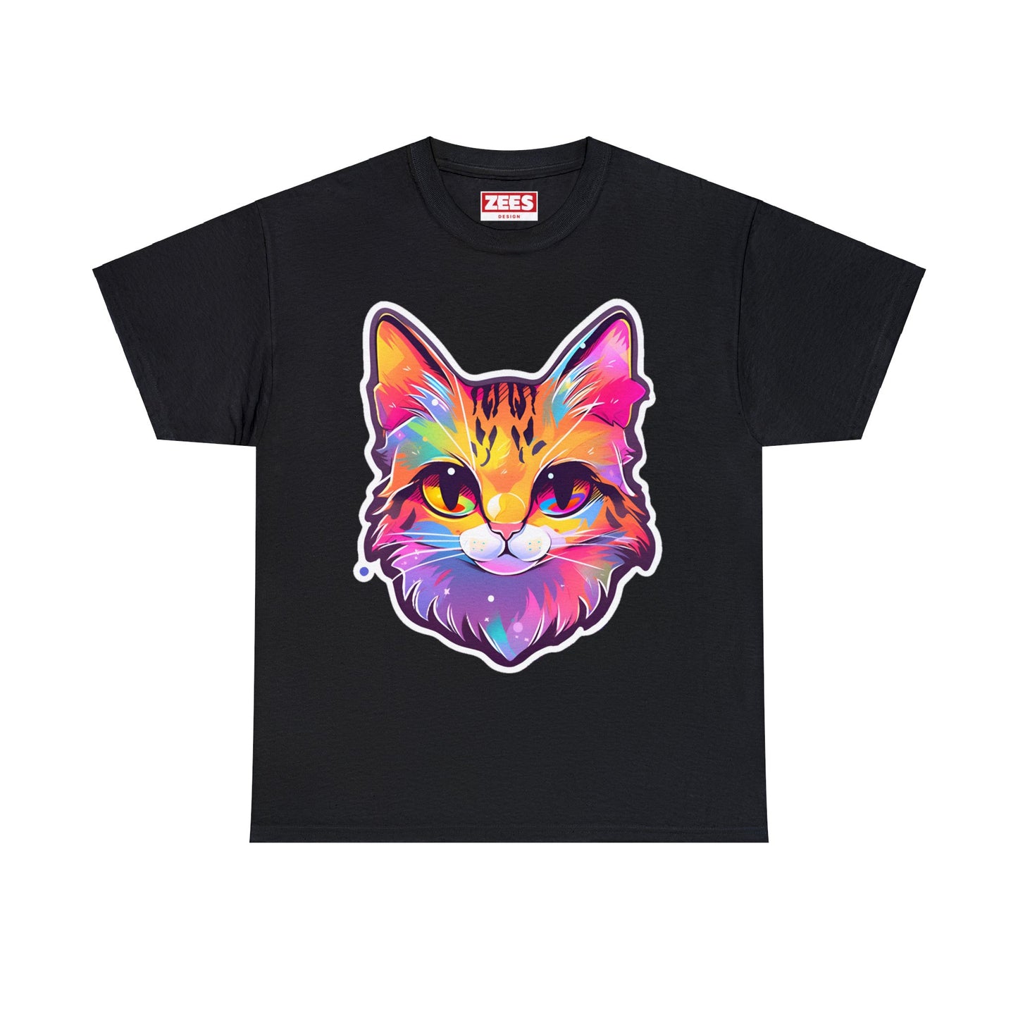 Rainbow Orange Cat Unisex Cotton Tee