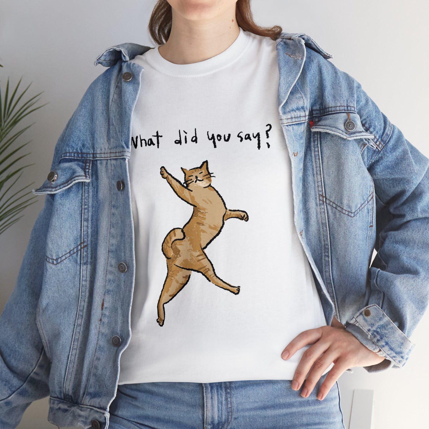 Funny Cat Meme What did you say Unisex Heavy Tee