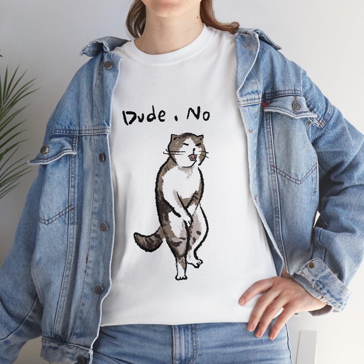 Funny Cat Meme Dude, No Unisex Heavy Tee