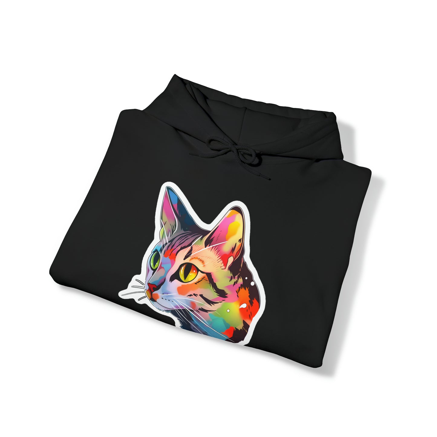 Rainbow Tabby Cat Unisex Hooded Sweatshirt