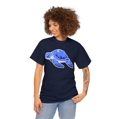 Very Azure Blue SeaTurtle Unisex Cotton Tee