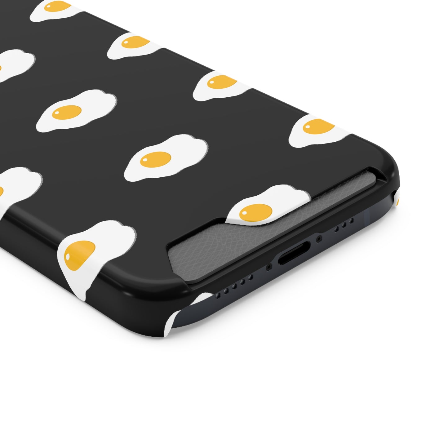 Fried Egg Pattern Phone Case With Card Holder