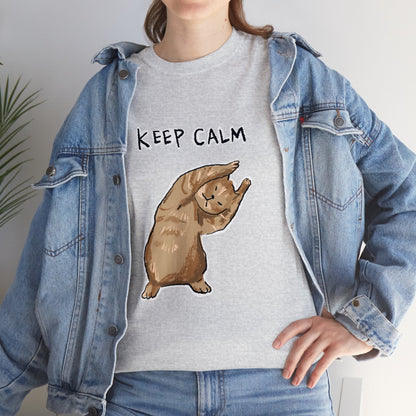 Funny Cat Meme Keep Calm Unisex Heavy Tee