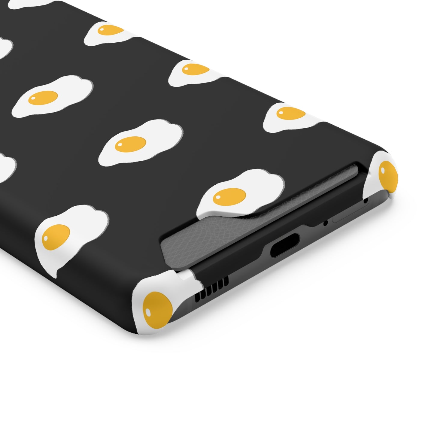 Fried Egg Pattern Phone Case With Card Holder