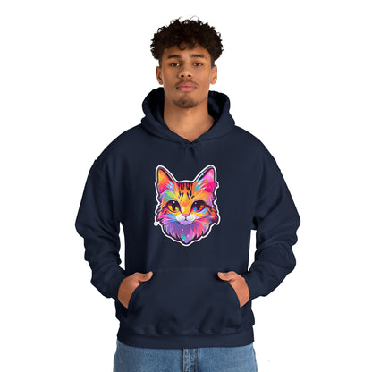 Rainbow Orange Cat Unisex Hooded Sweatshirt