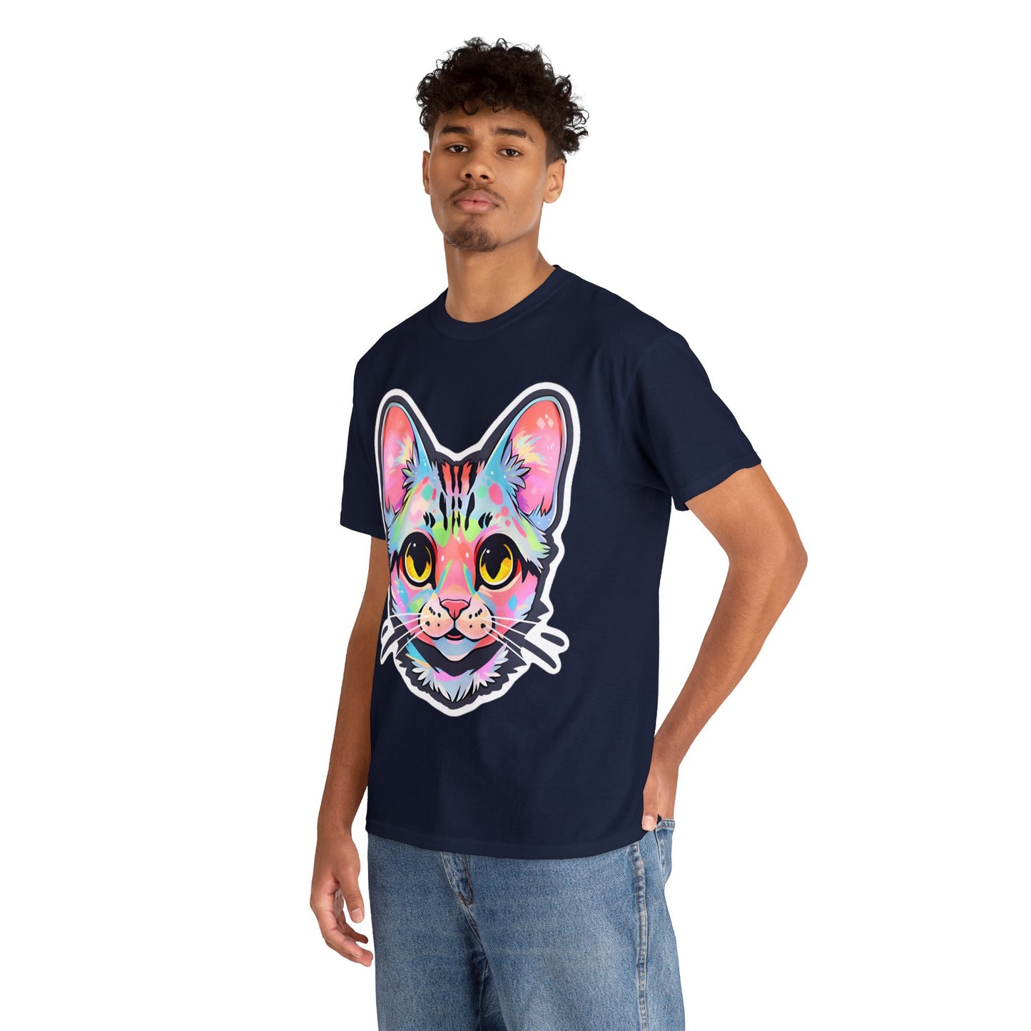 Pastel Pink Cat by Zeesdesign on Redbubble Unisex Cotton Tee