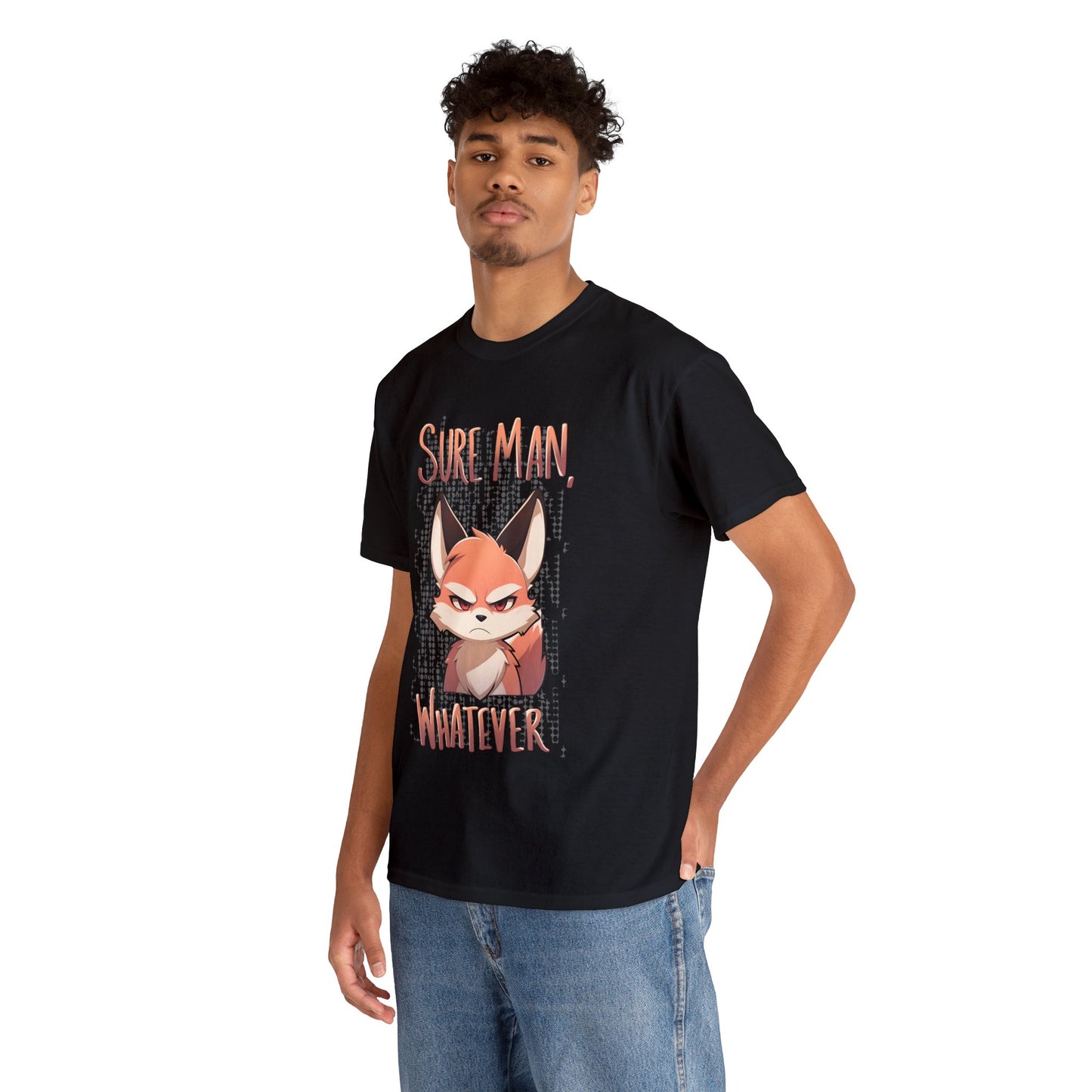 Sure Man, Whatever Annoyed Cute Fox Unisex Cotton Shirt