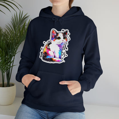 Calico Cat with East Asia Writing by Zeesdesign on Redbubble Unisex Hooded Sweatshirt