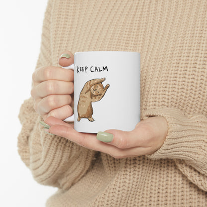 Funny Cat Meme Keep Calm Ceramic Mug 11oz