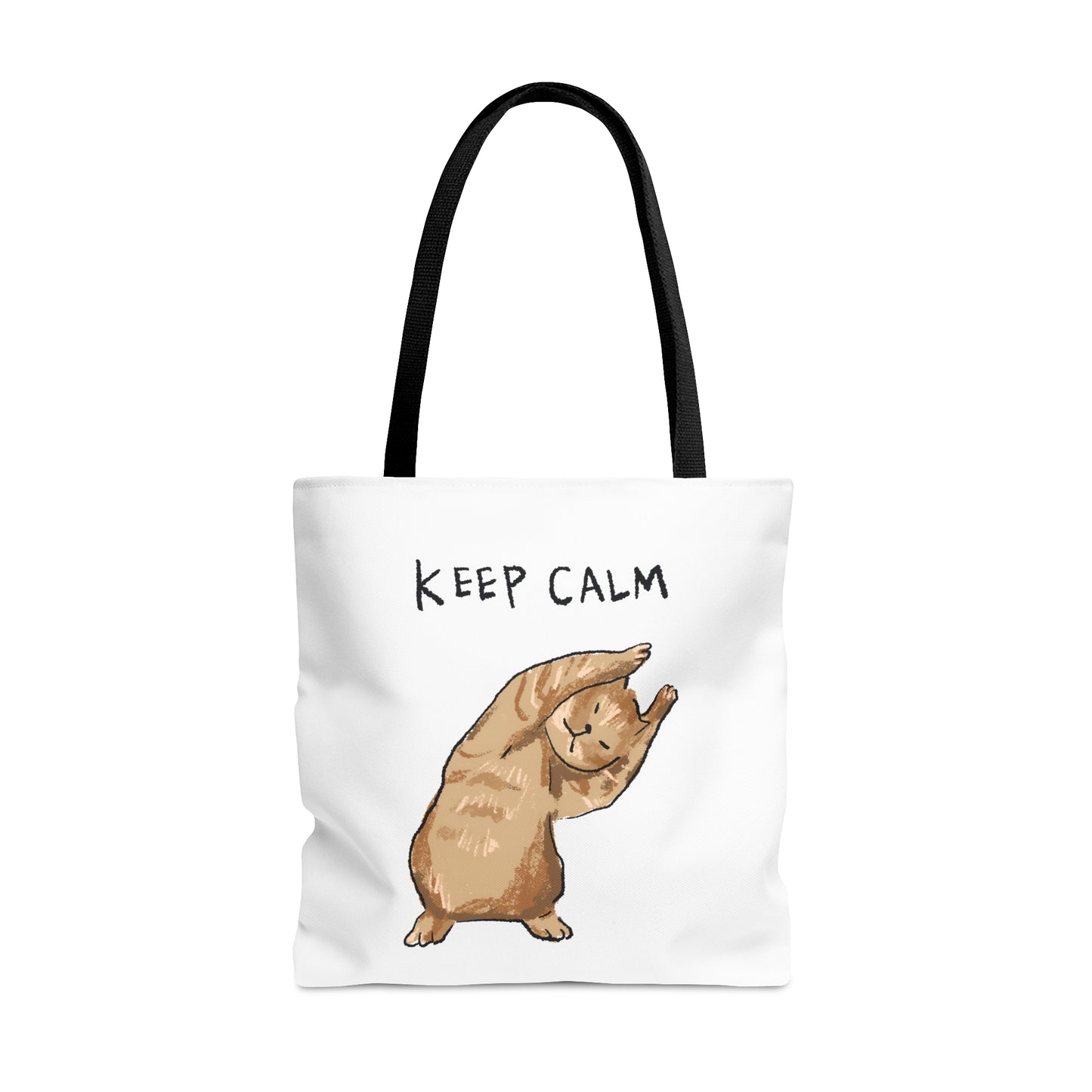 Funny Cat Meme Keep Calm Tote Bag (AOP)