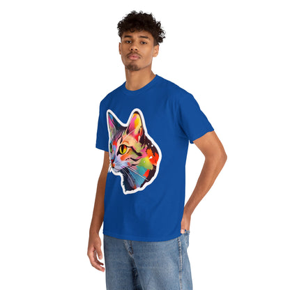 Rainbow Tabby Cat Unisex Cotton Tee