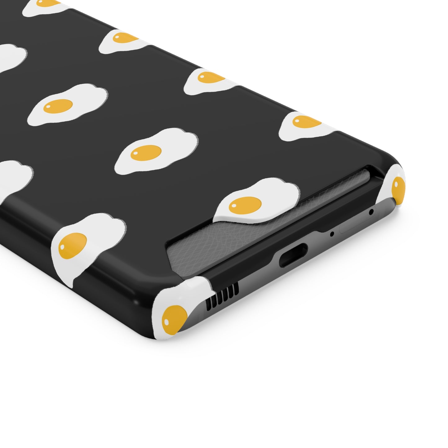 Fried Egg Pattern Phone Case With Card Holder