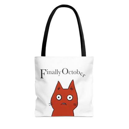 Finally october red cat Tote Bag