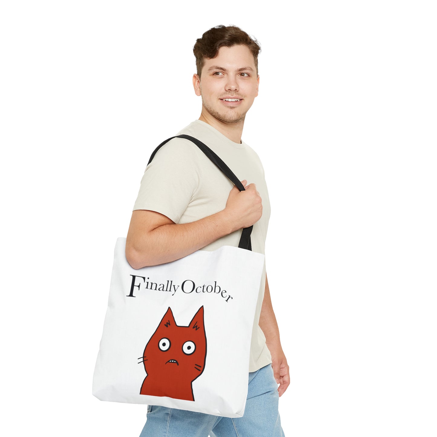 Finally october red cat Tote Bag