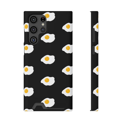 Fried Egg Pattern Phone Case With Card Holder