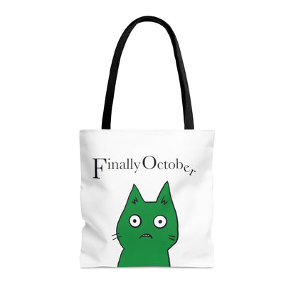 Finally october green cat Tote Bag