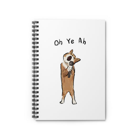Funny Cat Meme Oh ye ah White Background Spiral Notebook - Ruled Line
