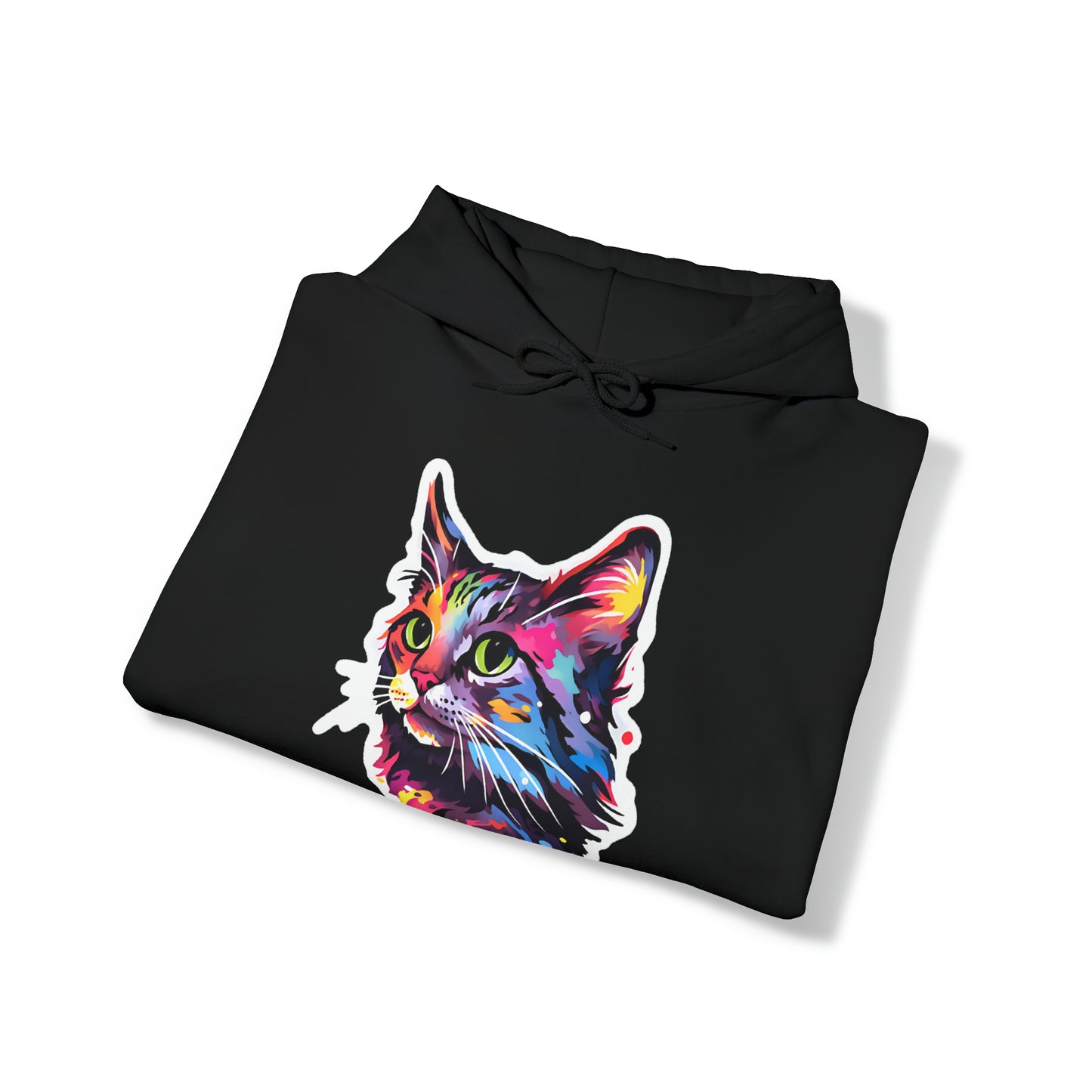 Rainbow Long-hair Tabby Cat Unisex Hooded Sweatshirt