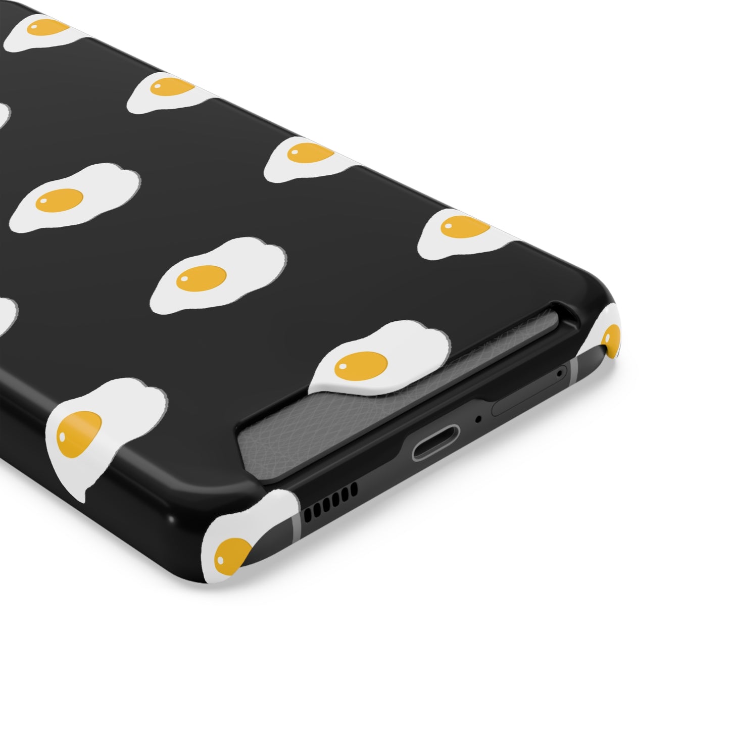 Fried Egg Pattern Phone Case With Card Holder