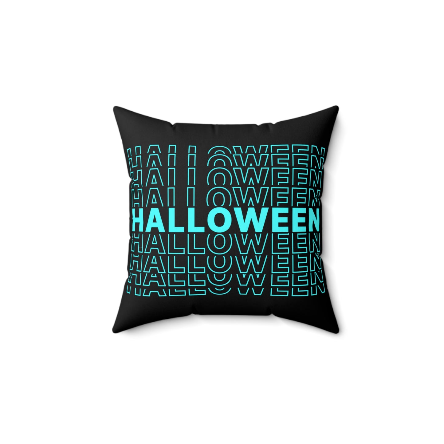 Halloween Blue Text Simple Design Spun Polyester Square Pillow