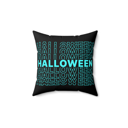 Halloween Blue Text Simple Design Spun Polyester Square Pillow