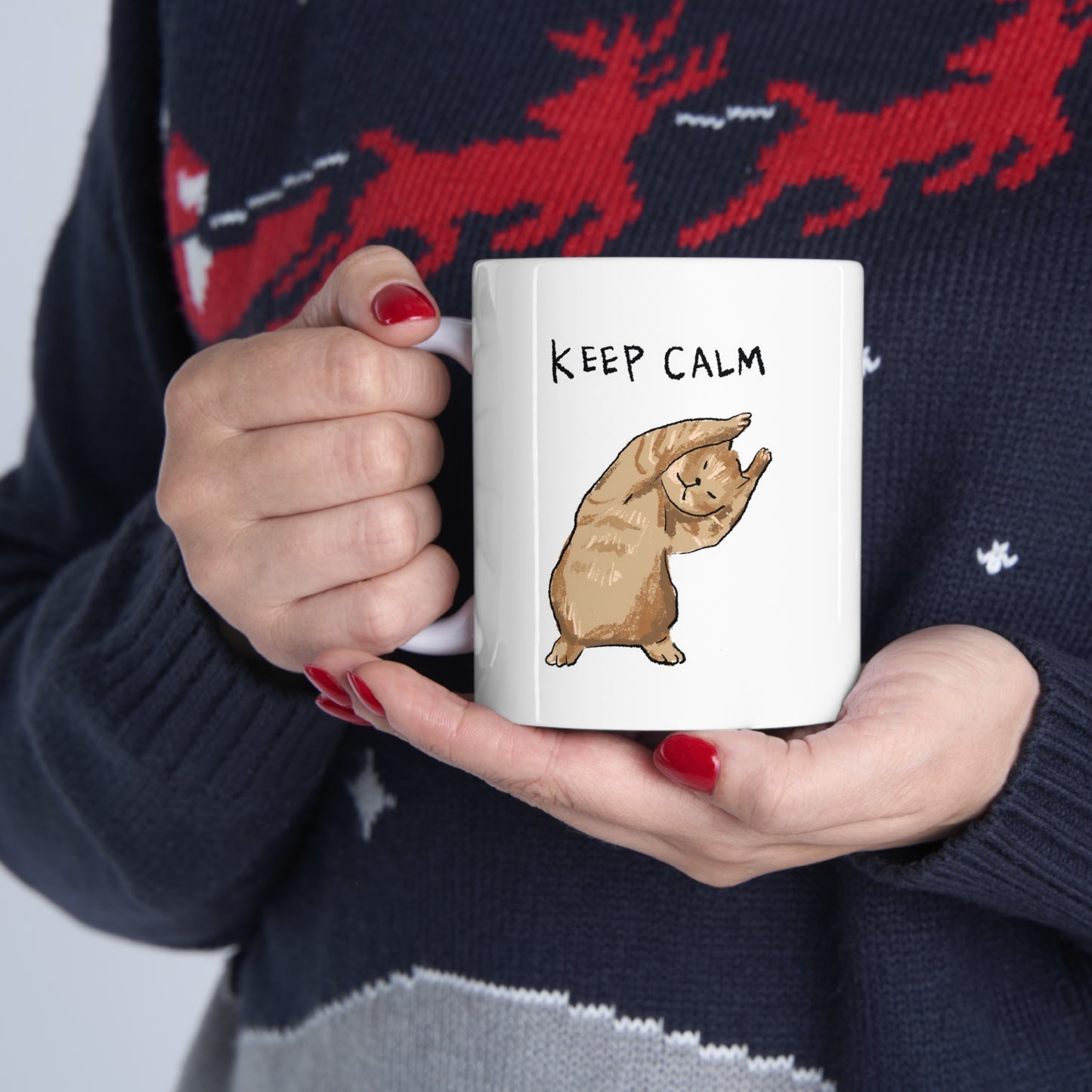 Funny Cat Meme Keep Calm Ceramic Mug 11oz