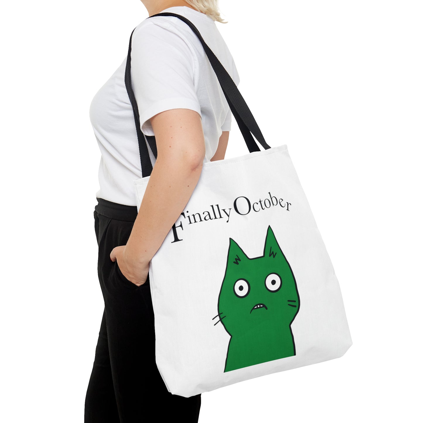 Finally october green cat Tote Bag