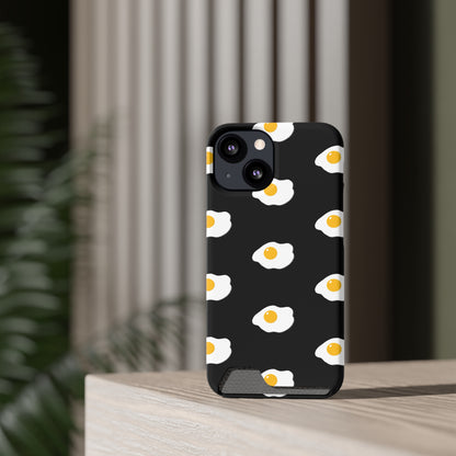 Fried Egg Pattern Phone Case With Card Holder