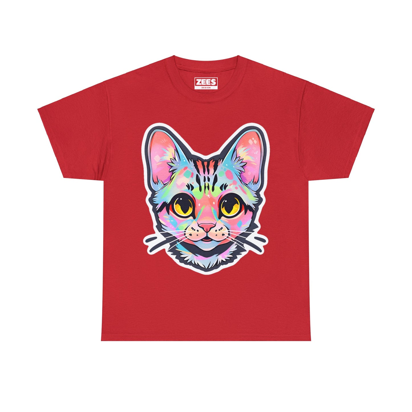 Pastel Pink Cat by Zeesdesign on Redbubble Unisex Cotton Tee