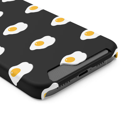 Fried Egg Pattern Phone Case With Card Holder