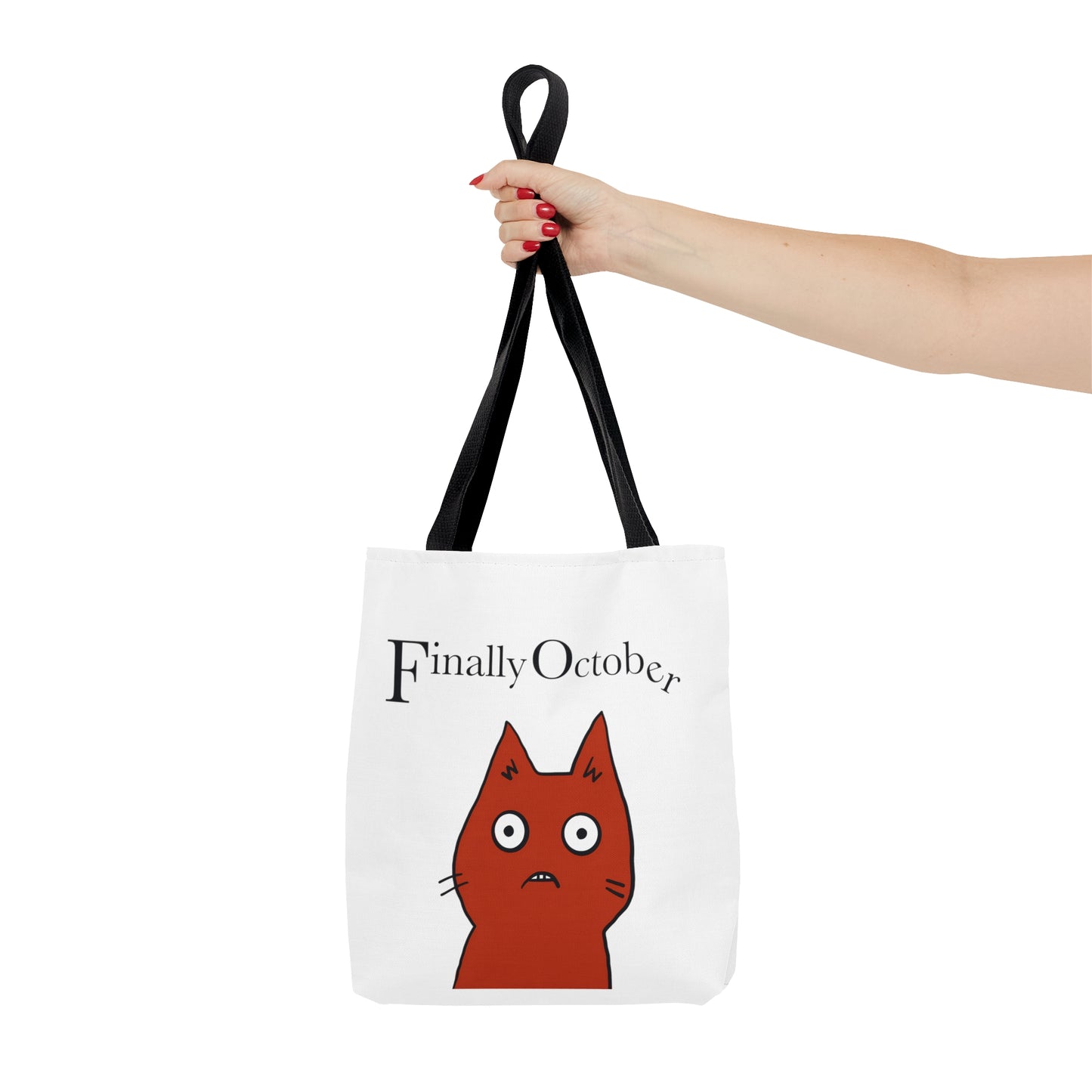 Finally october red cat Tote Bag