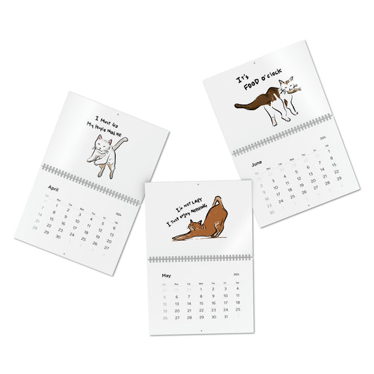 Funny Cat Meme Standard Wall Calendar (2024)