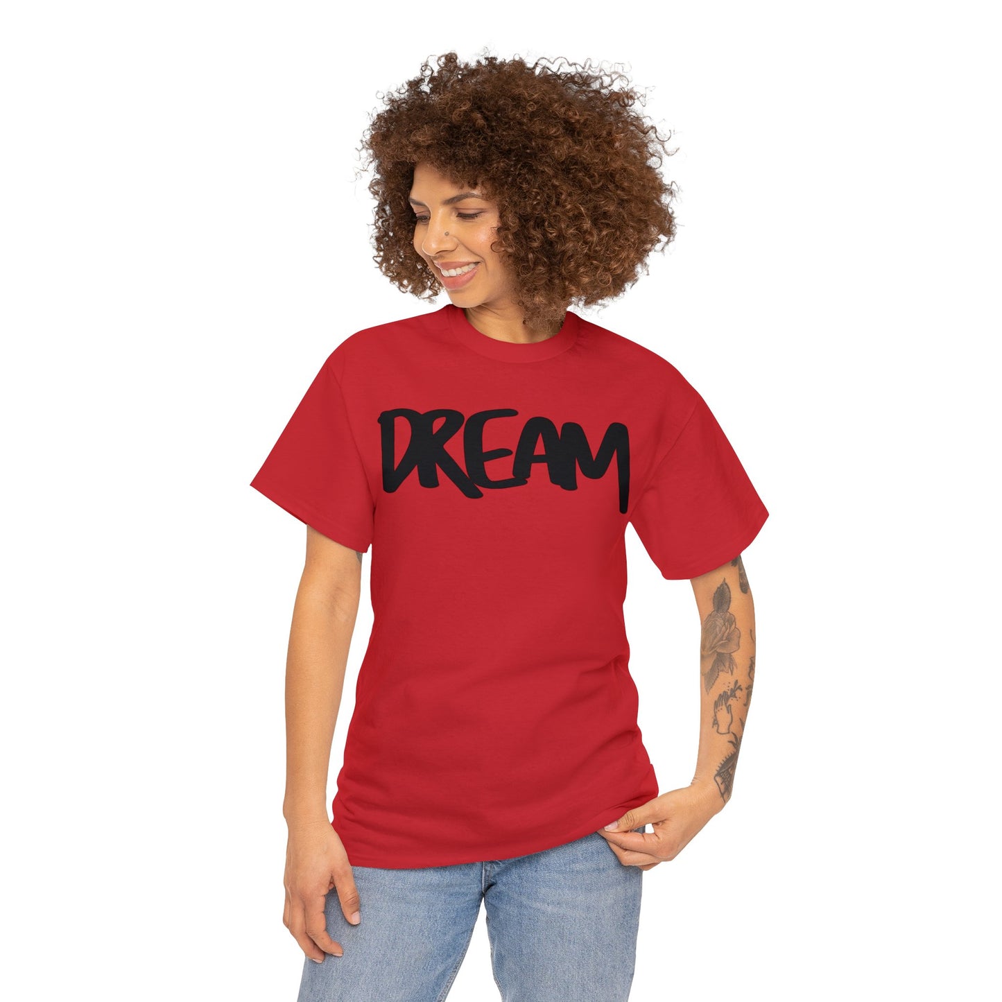 Dream Handwritten Black Text Unisex Cotton Tee