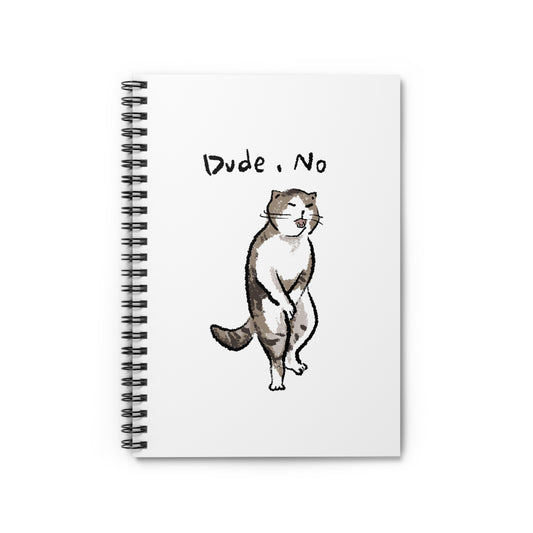 Funny Cat Meme Dude, No White Background Spiral Notebook - Ruled Line