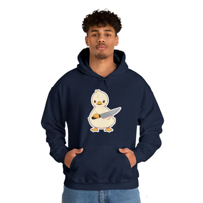 Duck With Knife I May Be Cute But I Never Agreed to Play Nice Unisex Hooded Sweatshirt