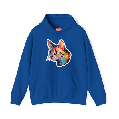 Rainbow Tabby Cat Unisex Hooded Sweatshirt