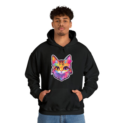 Rainbow Orange Cat Unisex Hooded Sweatshirt