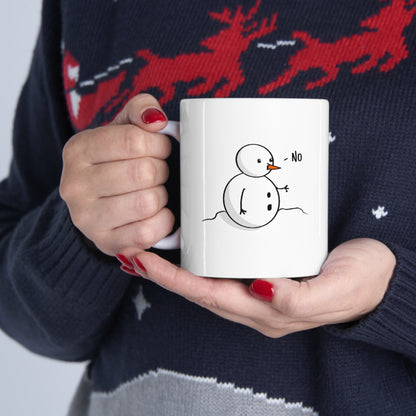 White Spraypaint Explosion No Man Snowman Design Ceramic Mug 11oz