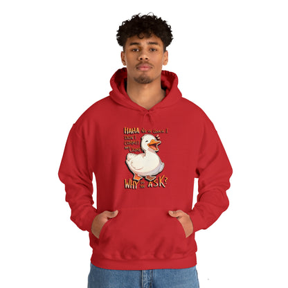 Haha No Of Course I Didn't Commit Any Crimes Why Do You Ask Nervous Duck Unisex Hooded Sweatshirt