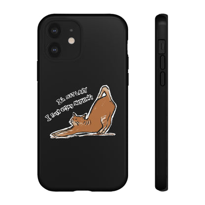 Funny Cat Meme I'm not lazy I just enjoy nothing Tough Phone Case