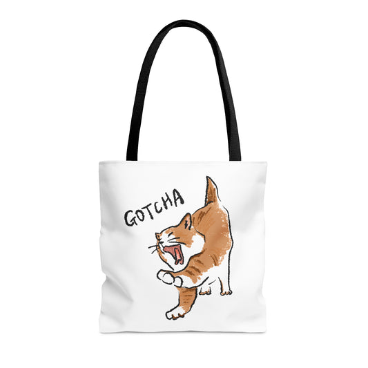 Funny Cat Meme Gotcha Tote Bag (AOP)