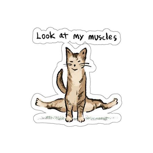 Funny Cat Meme Look at my muscles Sticker