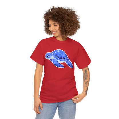 Very Azure Blue SeaTurtle Unisex Cotton Tee