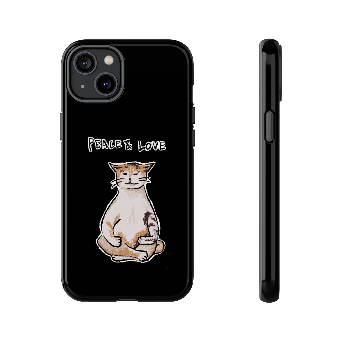 Funny Cat Meme Peace & Love Tough Phone Case