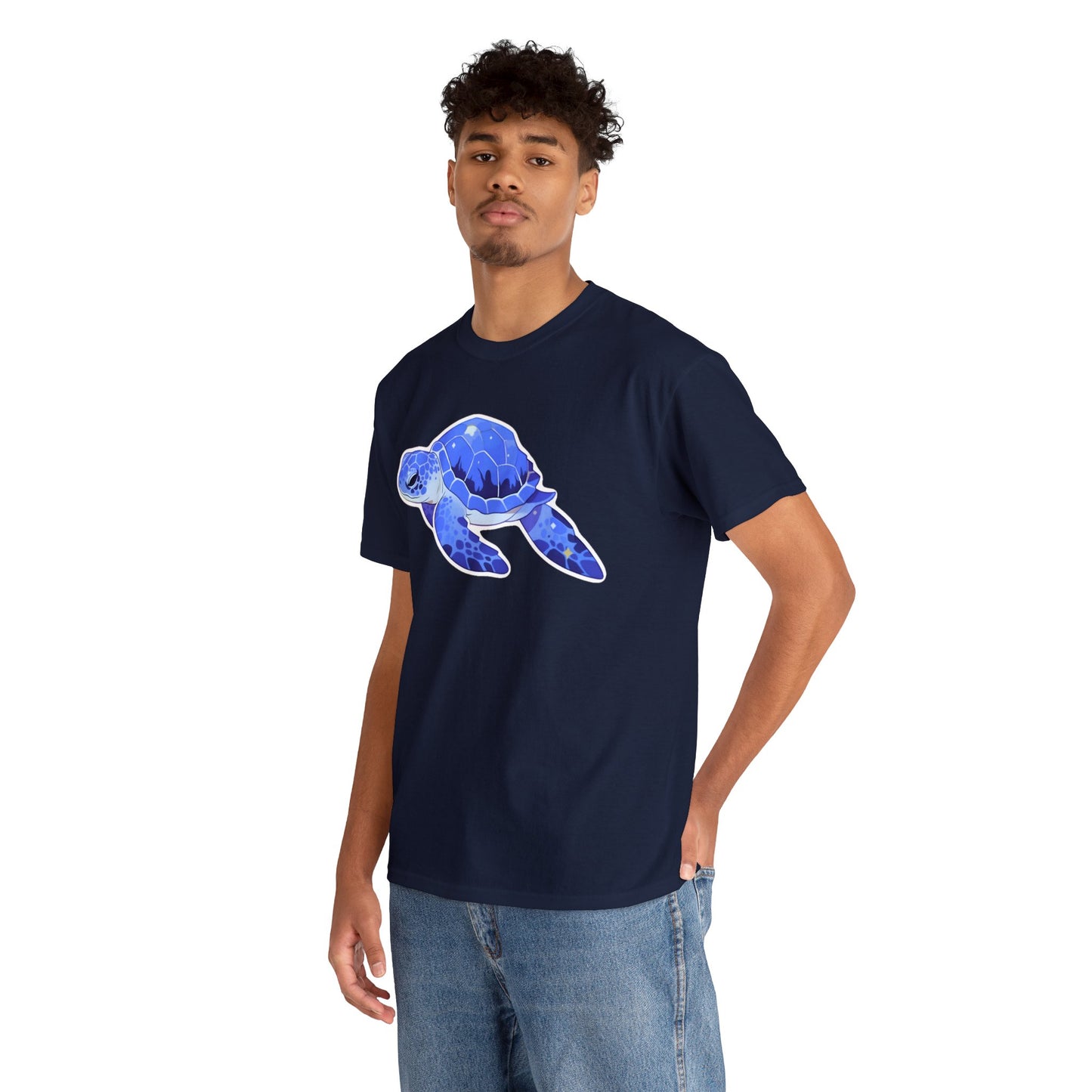 Very Azure Blue SeaTurtle Unisex Cotton Tee