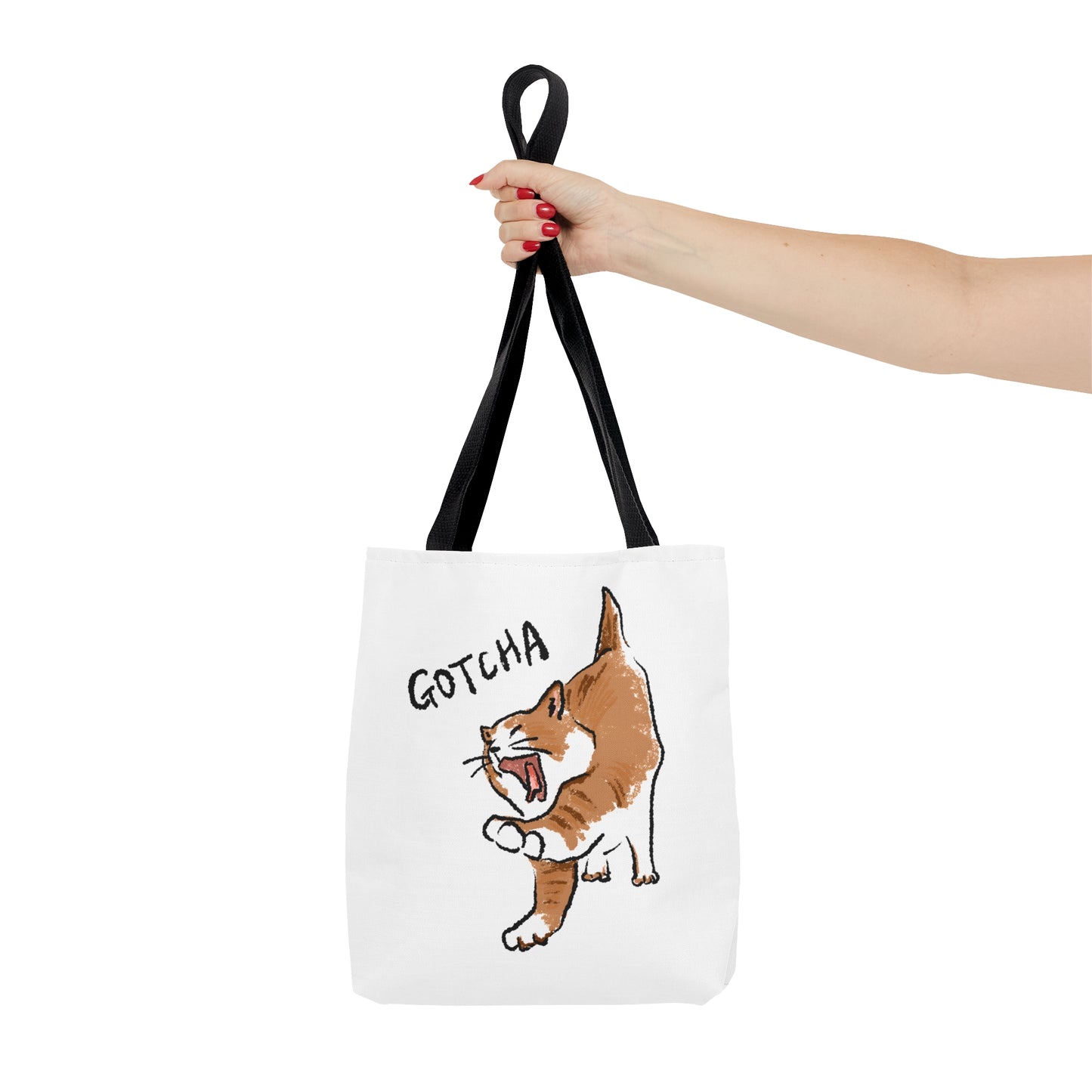 Funny Cat Meme Gotcha Tote Bag (AOP)